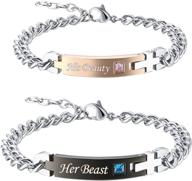 gagafeel couple bracelets: engraved forever always id cuff stainless steel link perfect for personalization - ideal his hers bracelets, great gift for lovers, best friends - xmas valentine's day logo