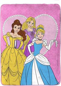 img 4 attached to Одеяло Disney Princess Tiara Jewels Raschel - 60 x 80 дюймов - 👑 Принцесса Белль, Золушка и Рапунцель - устойчивое к выцветанию, супер мягкое - официальный продукт Диснея