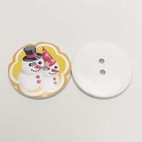 img 2 attached to 🎄 Chenkou Craft Assorted 20pcs 1 1/2" Big Santa Christmas Snowman Wood Buttons Sewing Mix Lots (40mm) – Festive Santa and Snowman Design Sewing Buttons for Christmas Crafts