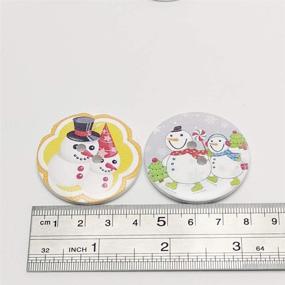 img 1 attached to 🎄 Chenkou Craft Assorted 20pcs 1 1/2" Big Santa Christmas Snowman Wood Buttons Sewing Mix Lots (40mm) – Festive Santa and Snowman Design Sewing Buttons for Christmas Crafts