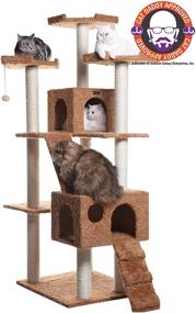 img 3 attached to 🐾 Armarkat Large 74-Inch Cat Tree in Brown (A7407) for Multi-Cat Households