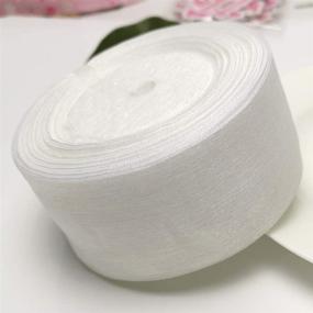 img 3 attached to 🎀 Chenkou Craft Upick 50 Yard/Roll Mix Color/Size Organza Ribbon DIY Craft Wedding Supply (2", White01): Elegant Decorative Ribbons for Various Crafts