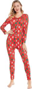 img 2 attached to Warm and Cozy Womens Thermal Onesie Pajamas for a snug and comfortable sleep!