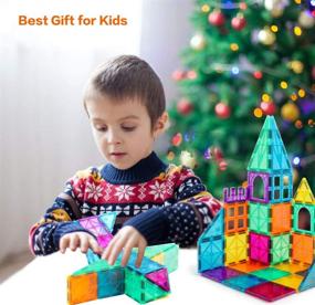 img 2 attached to 🏗️ Neoformers Magnetic Building Tiles - 110 Pcs 3D Magnetic Building Blocks Set for Kids - STEM Educational Preschool Magnet Toys for Toddlers - Boys and Girls Age 3-8 - Includes 2 Cars