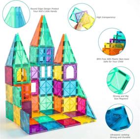 img 1 attached to 🏗️ Neoformers Magnetic Building Tiles - 110 Pcs 3D Magnetic Building Blocks Set for Kids - STEM Educational Preschool Magnet Toys for Toddlers - Boys and Girls Age 3-8 - Includes 2 Cars