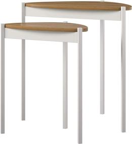 img 2 attached to 🌰 Novogratz Tallulah Nesting Tables, Walnut and White