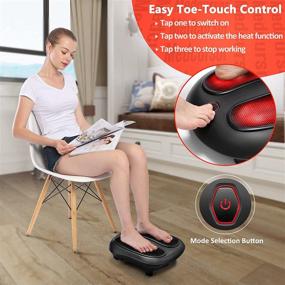 img 2 attached to 👣 Relax and Refresh with the Medcursor Shiatsu Foot Massager - Soothing Heat, Electric Deep Kneading, Muscle Fatigue Relief - Ideal for Home and Office Use (Black)