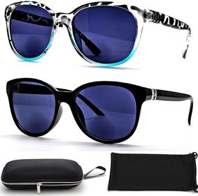 img 3 attached to 👓 Bifocal Sunglasses Reading Glasses Sun Reader for Women with FREE Storage Case - Fashion Designer Cateyes (2 Pack) Vintage