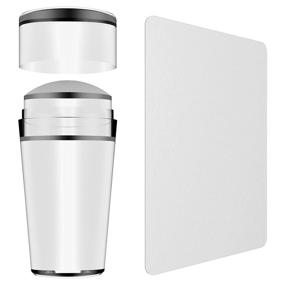 img 4 attached to 💅 Clear Silicone Nail Art Stamper with Scraper - Perfect for DIY Nail Decor