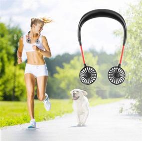 img 4 attached to 💨 USB Rechargeable Hand-Free Personal Fan - Portable Neckband Sport Fan with 3 Speed Modes, 360 Degree Adjustable Wearable Cooling Fan for Sports, Running, Home, Office, Travel