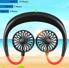 img 3 attached to 💨 USB Rechargeable Hand-Free Personal Fan - Portable Neckband Sport Fan with 3 Speed Modes, 360 Degree Adjustable Wearable Cooling Fan for Sports, Running, Home, Office, Travel