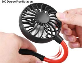img 1 attached to 💨 USB Rechargeable Hand-Free Personal Fan - Portable Neckband Sport Fan with 3 Speed Modes, 360 Degree Adjustable Wearable Cooling Fan for Sports, Running, Home, Office, Travel