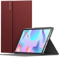 🔴 infiland galaxy tab s6 lite case, multi-angle stand case for samsung galaxy tab s6 lite 10.4 inch model sm-p610/p615 2020 release tablet [auto wake/sleep], in dark red logo