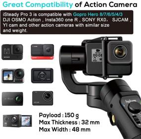 img 3 attached to 📸 Hohem iSteady Pro3: 3-Axis Handheld Gimbal Stabilizer for GoPro 8 & Action Cameras - Splash Proof, Wireless Control, and Tripod Stick Included