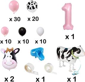 img 2 attached to 🐄 Cow Happy Birthday Party Supplies: Heeton Cow Theme Decorations, Banner, Cake Topper, Balloon Garland, Perfect for Cow Themed First Birthday Party - Pink & Animal Farm Zoo - Baby Girl Photo-Worthy!