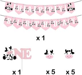 img 3 attached to 🐄 Cow Happy Birthday Party Supplies: Heeton Cow Theme Decorations, Banner, Cake Topper, Balloon Garland, Perfect for Cow Themed First Birthday Party - Pink & Animal Farm Zoo - Baby Girl Photo-Worthy!