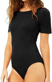 img 4 attached to MANGDIUP Womens Elastic Bodysuits Jumpsuits Women's Clothing in Bodysuits