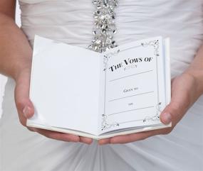 img 3 attached to 📚 Silver Satin Vows Books for Wedding Ceremonies by Lillian Rose in White