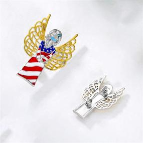 img 1 attached to 💫 AOBOCO 925 Sterling Silver Fairy Girl Angel/Santa Claus Face Mask Brooch Scarf Pin - Unique Enamel Lapel Pin for Women and Girls, Social Distancing Holiday Accessory