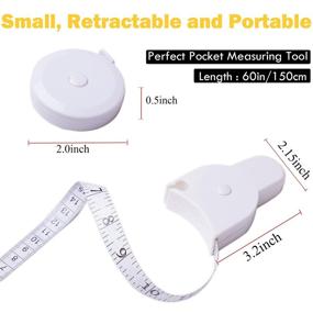 img 2 attached to 📐 TACVEL 4 Pack Tape Measure Set - Soft Tapes, Retractable, Lock Pin & Push Button Measuring Tape for Sewing, Body, Tailoring