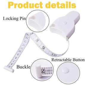 img 1 attached to 📐 TACVEL 4 Pack Tape Measure Set - Soft Tapes, Retractable, Lock Pin & Push Button Measuring Tape for Sewing, Body, Tailoring