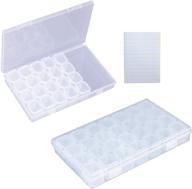 🎨 28 grids 2 pack diamond painting embroidery storage boxes with labels and stickers - adjustable bead case for 5d diamond painting accessories container logo
