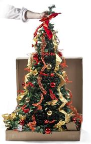 img 1 attached to 6 Ft Pre-Lit Pre-Decorated Christmas Tree with 350 Warm Lights, Easy Assembly Pull Up Pop Out Design, Includes Decorations and Stand