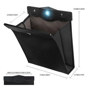 img 2 attached to Waterproof Collapsible Car Trash Can: Artificial Leather Garbage Bag with Reusable Leak-Proof Storage Pocket, Travel-Friendly Portable Seat Back Bin (Black-L Size)
