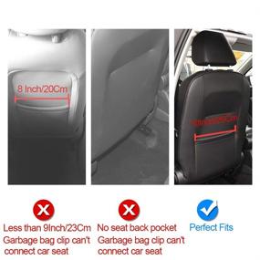img 3 attached to Waterproof Collapsible Car Trash Can: Artificial Leather Garbage Bag with Reusable Leak-Proof Storage Pocket, Travel-Friendly Portable Seat Back Bin (Black-L Size)