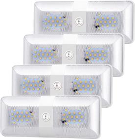 img 4 attached to 🔆 Bluefire 4 Pack Upgraded Super Bright DC 12V Led RV Ceiling Double Dome Light - Natural White Interior Lighting for Trailer Camper RV Boat