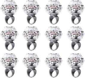 img 4 attached to Konsait LED Light-Up Diamond Rings: Perfect Party Favors for Birthdays, Bachelorettes, and Bridal Showers (12pcs)