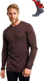 img 4 attached to Merino.tech Merino Wool Base Layer - Men's Long Sleeve Thermal Shirts: Lightweight, Midweight, Heavyweight - 100% Merino Wool