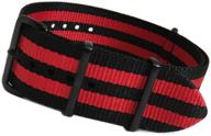 black ballistic nylon stripes square men's watches logo