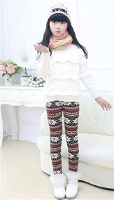 img 3 attached to Bjinxn Winter Printing Fleece Leggings Girls' Clothing in Leggings