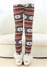 img 1 attached to Bjinxn Winter Printing Fleece Leggings Girls' Clothing in Leggings