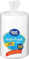 🍽️ great value soak-proof foam plates: bulk pack of 200 for ultimate convenience logo