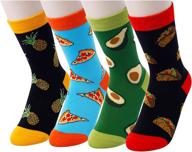 sockfun boys socks 4-10 years, funny animal shark space 🧦 dinosaur novelty socks for kids - 4 pack with gift box logo