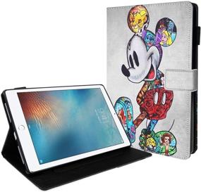 img 1 attached to 📱 iPad Pro 12.9 Case 4th Gen 2020 & 2018: Pencil Holder, Soft PU Leather, Kickstand (Mickey Design)