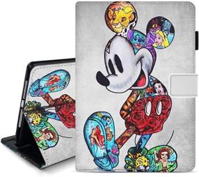 img 4 attached to 📱 iPad Pro 12.9 Case 4th Gen 2020 & 2018: Pencil Holder, Soft PU Leather, Kickstand (Mickey Design)