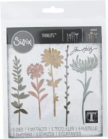 img 1 attached to 🌸 Sizzix Thinlits Die Set, Wildflower Stems #1 by Tim Holtz - 5 Pack, Multicolor 5 Piece: A Versatile Crafting Essential