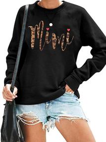 img 4 attached to EGELEXY Leopard Sweatshirt Letter Grandma Outdoor Recreation in Hiking & Outdoor Recreation Clothing