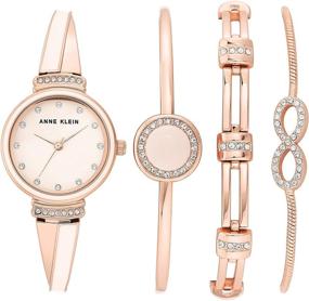 img 4 attached to Изысканный комплект часов и браслета Anne Klein для женщин с премиальным кристальным декором, модель AK/3578: Временная Сочетание Элегантности и Стиля