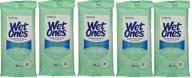 wet ones sensitive wipes for hands &amp; face, 20 count travel pack (pack of 5) – 100 wipes in total logo