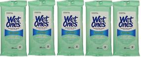 img 1 attached to Wet Ones Sensitive Wipes for Hands &amp; Face, 20 Count Travel Pack (Pack of 5) – 100 Wipes in Total