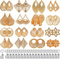 🌲 natural wood earring making kit: 212 pieces of handmade blank wooden pendants, rings, ear clips, and ear backs for jewelry making logo