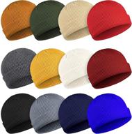 🧢 geyoga 12 pieces trawler beanie hats: trendy knit cuff skull caps for men & women logo