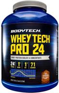 💪 whey tech pro 24 protein powder with bcaas: fuel muscle growth and recovery, ideal for post-workout muscle building - rich chocolate (5 pound) by bodytech logo