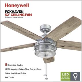 img 3 attached to Honeywell Galvanized 51632-01 Foxhaven Ceiling Fan - 52" Improved SEO: Rewrite the product name with slight modifications.