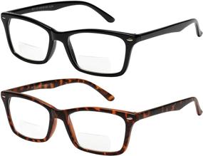 img 4 attached to 👓 2-Pack Fashionable Bifocal Reading Glasses: High-Quality, Comfortable Readers for Men and Women