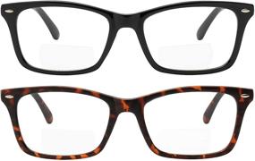 img 3 attached to 👓 2-Pack Fashionable Bifocal Reading Glasses: High-Quality, Comfortable Readers for Men and Women